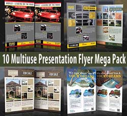 10个通用型宣传单模板合集：Multiuse Presentation Flyer Mega Pack